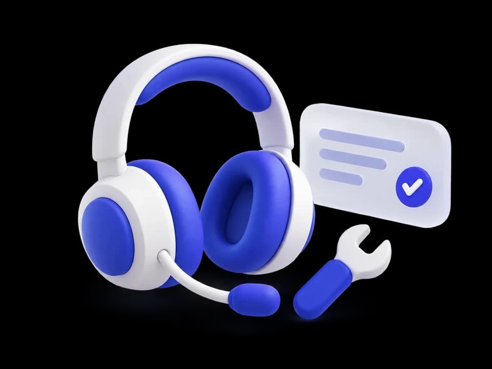 هدست پشتیبانی فنی کنار وبسایت و ابزار تعمیر